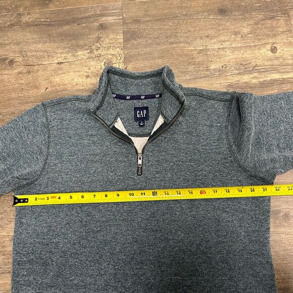 Gap 1/4 Zip Pullover Sweater/Sweatshirt Men Size Medium Heathered Green - Picture 6 of 8